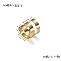 Personalisierter Unisex-Ring mit Gravur, geometrisches Design, vergoldet, aus Edelstahl, offener Ring, anlaufgeschützt, als Geschenk geeignet