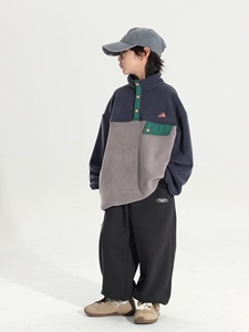 Sweat-shirt pour garçons de style japonais, automne 2025, nouveau, enfants, beau, trésor masculin, mode, couleur contrastée, manches longues, tendance - Product Image 3