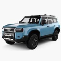Accessoires de voiture Porte-bagages de toit en fibre de carbone ABS pour Toyota Land Cruiser Prado J250 2024