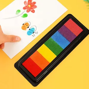 7 Colors Non-Toxic Color Ink Pad Inkpad Rubber Stamp Oil Based Finger Print Nice Gift for Children Stamp DIY Art
