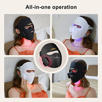 Masque facial de beauté LED sans fil en silicone, lumière rouge 450nm/590nm/660nm/850nm, thérapie par lumière infrarouge, garantie 1 an, étanche