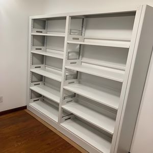 Okul kütüphanesi atölye ofis otel yemek salonu için Modern çift taraflı paslanmaz çelik kitaplığı mobilya vitrin süpermarket - Product Image 1