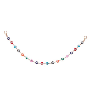 Chaîne de cheveux décorative avec perles œil porte-bonheur, chaîne en métal unisexe, accessoire décontracté pour chapeau, bijoux multicolores plaqués - Product Image 5
