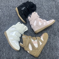 Scarpe sportive casual alte da donna in stile europeo-americano, per outdoor e streetwear, con rialzi interni, estive e impermeabili