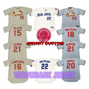 St. Louis 15 Richie Allen 18 Andy Van Slyke 23 Ted Simmons 25 Julian Javier Throwback Baseball Jersey Stitched S-5xl Cardinals