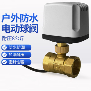 Válvula de bola eléctrica impermeable para exteriores, válvula de agua de bronce con rosca de 1 pulgada para uso general - Product Image 1