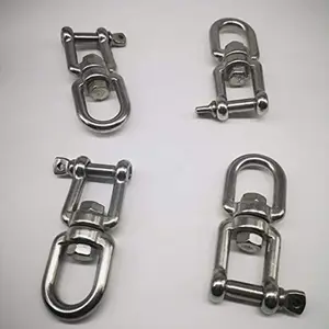 Stainless Steel Rigging Chain Connector Quick Link Oval Locking Carabiner Double End Swivel Eye Hook