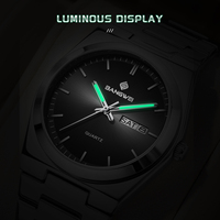 Montre habillée de luxe pour homme BW8832, octogonale, en acier inoxydable, avec cadran en verre simple, mouvement à quartz analogique, grand cadran, date et aiguilles lumineuses