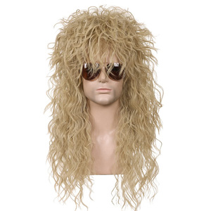 Pelucas de <span class=keywords><strong>Hombre</strong></span> Estilo <span class=keywords><strong>Mullet</strong></span> de 26 cm, Rizadas, para Halloween, Cosplay, Fiesta, Discoteca, Punk Rock, Color Rojo Jengibre - Product Image 3