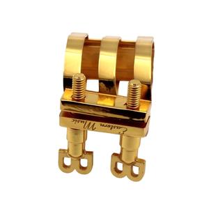 Legatura in Metallo per Sassofono Contralto/Tenore Stile Brilhart Placcata Oro con Doppia Vite e Tappo in Plastica per Uso Professionale Eastern Music - Product Image 2