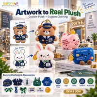 Ensemble de porte-clés en peluche bancaires personnalisés, mascottes de cartes ATM et de pièces de monnaie, cadeaux promotionnels OEM pour la sensibilisation financière et les campagnes marketing