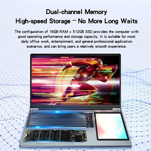 Ordinateur portable personnel fin et léger Win11 15,6 pouces N100 à double écran tactile, PC 2 en 1 haut de gamme pour les études et le travail au bureau - Product Image 3