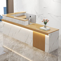 Meubles de bureau commerciaux en bois durables de style moderne et luxueux, bureau de réception amovible pour hall d'entrée