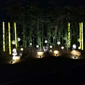 Lampe LED en bambou lumineux simulé, étanche IP66, lumière de jardin Panda, décoration extérieure pour parc, villa, cour - Product Image 1