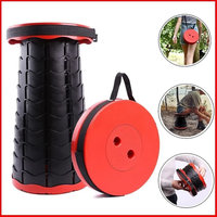 Tabouret réglable et évolutif Tabouret pliant rétractable portable d'extérieur Tabouret de camping pliant télescopique en plastique