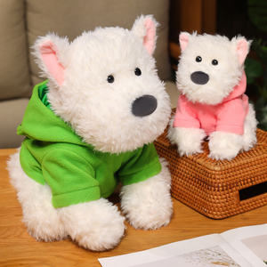 Yeni tasarım Hoodie batı yayla köpek peluş dolması hayvan yavru yumuşak oyuncaklar hediye çocuklar için - Product Image 6