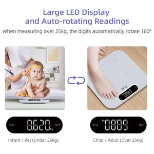 Nouvelle conception 2026 – Pèse-personne électronique 2-en-1 pour bébés, enfants, animaux domestiques et adultes, capacité 180 kg, avec plateau amovible, précision 0,001 kg - Product Image 6