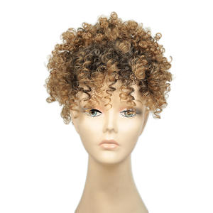 <span class=keywords><strong>Chignon</strong></span> bouclé <span class=keywords><strong>africain</strong></span> volumineux et frange en fibre synthétique douce - Product Image 5