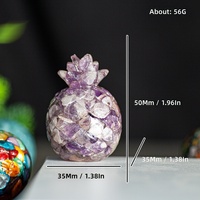 Ornement Ananas Doré en Résine Infusée de Cristal Naturel et Pierres Semi-Précieuses, Décoration de Bureau Thème Végétal Frais, Mignon et Porte-Bonheur