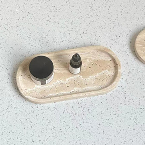 Plateau de <span class=keywords><strong>douche</strong></span> ovale en pierre naturelle, marbre doré italien, travertin - Product Image 6