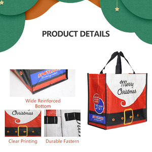 Custom Printed Logo Design Recycled Grocery <strong>Large</strong> <strong>Christmas</strong> <strong>Gift</strong> Laminated PP Polypropylene Woven Shopping Tote <strong>Bags</strong> Bulk - Product Image 3