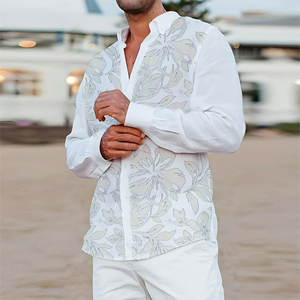 Personalizza una nuova camicia da <span class=keywords><strong>uomo</strong></span> a maniche lunghe alla moda stampata in 3D - Product Image 5