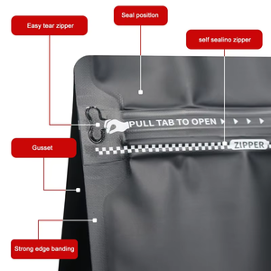 Túi cà phê có thể khóa lại với van khí một chiều-Túi đáy phẳng cho hạt cà phê, Cà phê xay, trà và trái cây sấy khô - Product Image 4