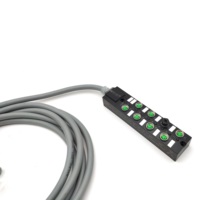 Caja de Conexiones Inteligente IP67 M8 de 8 Vías con Indicador LED, 24V AC/DC 4A, Cables PUR/PVC - Modelo SVLEC 980823