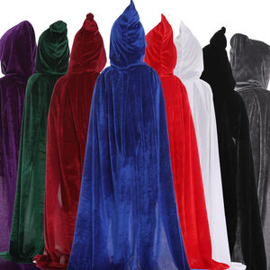 Capa de terciopelo con capucha para Halloween, disfraz medieval de bruja, Wicca, vampiro, disfraz de Halloween - Product Image 1