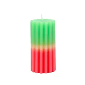 Vietnam Candle Factory OEM Custom Paraffin Wax Multicolor Ribbed Pillar Candles Unscented