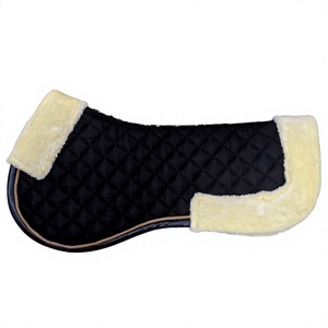 Almohadilla de montura de doma equina de algodón con ribete de visón de 18 mm, acolchado fino de espuma, ribete de cuero sintético y forro de malla transpirable. - Product Image 1