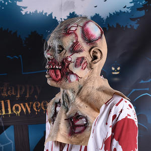 Ensemble masque de <span class=keywords><strong>tête</strong></span> en latex pour Halloween Accessoires de film <span class=keywords><strong>d</strong></span>'horreur Maquillage Spooky Festival Secret Room Escape Event Venue Cloth - Product Image 4