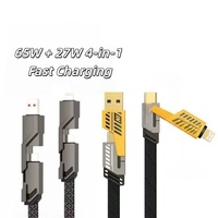 4-in-1 PD Schnellladung 27W/65W Flachkabel Typ-C zu Typ-C für Mobiltelefone 1m C-C