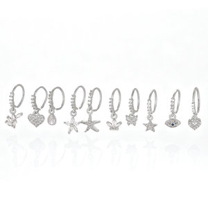 YW Anillo Ajustable de Septum con Ojo Turco, Corazón y Luna de Circonita Cúbica, <span class=keywords><strong>Piercing</strong></span> Multiusos para Nariz, Daith, Helix, Tragus, Snug y Piercings Orbitales - Product Image 6