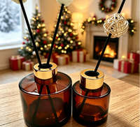 Bouteille en verre de luxe pour diffuseur à bâtonnets en fibre, pour huiles essentielles aromatiques, vente en gros