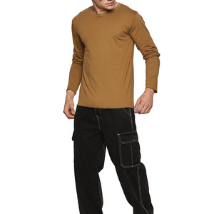 Camiseta de Manga Larga Personalizada con Logotipo Frontal, Estilo Casual y Moderno para Hombre, Diseño Sólido, Corte Regular - Product Image 4