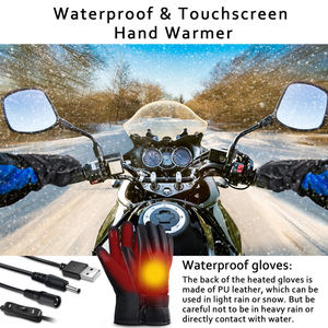 Gants chauffants USB à écran tactile Gants chauffants électriques imperméables Gants thermiques unisexes pour les activités de plein air - Product Image 5