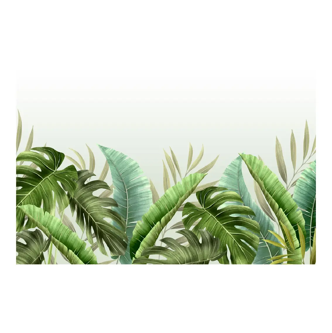 Decorazioni per la casa foglie verdi stampa palma foglia di banana tropicale 3d 106 carta da parati della foresta pluviale