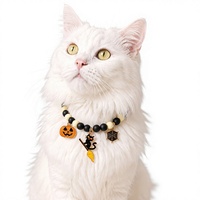Breloque de collier pour animaux de compagnie Halloween Citrouille Fantôme, Pendentif en résine mignon, Accessoire de collier perlé DIY pour chats et chiens