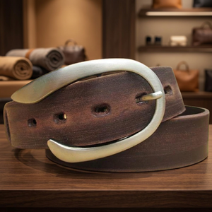Ceinture en cuir de vachette robuste et écologique, avec boucle carrée en acier massif, motif serpent 3D, personnalisée par BS INTERNATIONAL - Product Image 1