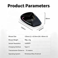 Mouse Nirkabel BT Vertikal Ergonomis 6 Tombol Grosir Pabrik, Dapat Diisi Ulang, 1600 DPI Optik, Tahan Air, Backlit, Untuk Kantor & Gaming PC