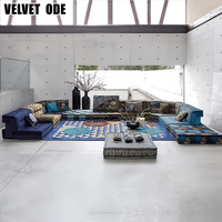 Canapé convertible modulaire Chesterfield en tissu coloré moderne personnalisé Roche Bobois pour salon