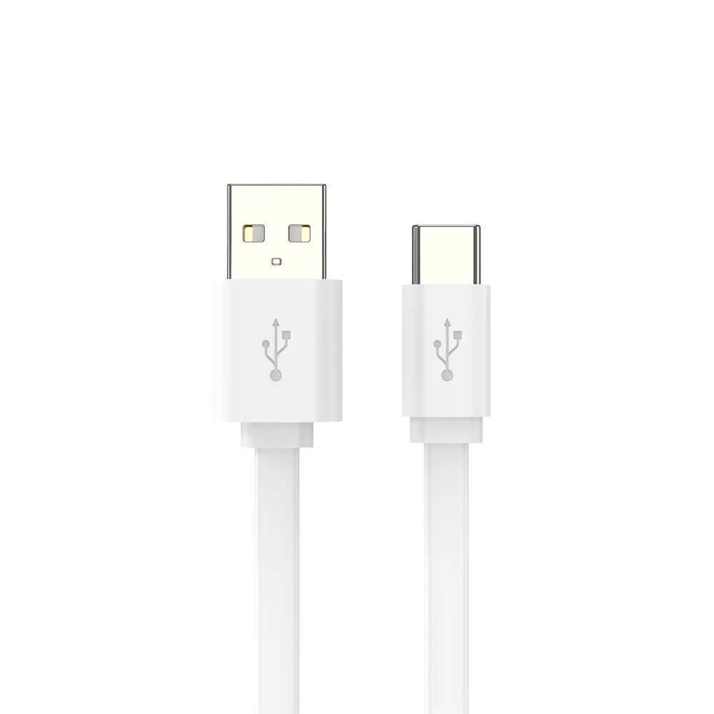 Custom Rolling Noodle USB-C Cable Flat PVC For iPhone Huawei Apple MacBook Type C Fast Charge Cable