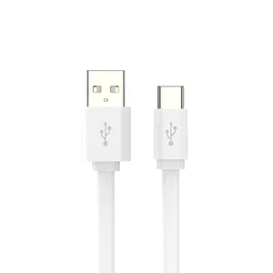 Cabo rolado personalizado de macarrão USB-C de pvc, para iphone, huawei, apple macbook, tipo c, cabo de carga rápida