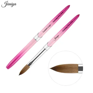 Professional Acrylic Nail Art Brushes 100% Pure Kolinsky Hair Oval Nail Brush For Acrylic Application Nail Extension For Home