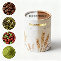 Tube en papier écologique avec revêtement en aluminium rond, résistant à l'humidité, 250g, pour l'emballage alimentaire de céréales, d'avoine et de petit-déjeuner