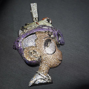 Cá nhân tùy chỉnh thực hiện vượt qua Kim Cương <span class=keywords><strong>Tester</strong></span> hip hop Iced ra 925 sterling Silver vvs moissanite kim cương mặt dây chuyền - Product Image 6