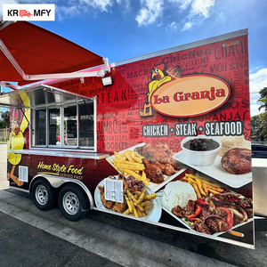 China Buen Diseño Carro Remolque Móvil de Comida Personalizado Construcción de Fibra de Vidrio y Aluminio Cocina de Catering Completamente Equipada Bar Papas Fritas - Product Image 5