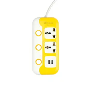 high quality Shinesilo L series Hot selling indoor use 2000W high power strip with USB and individual switches outlets