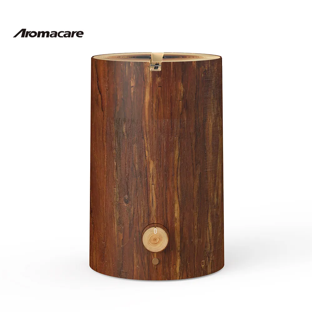 Aromacare 2.3L Hoang Dã gỗ siêu âm lửa tạo độ ẩm mô-đun cây gốc ngọn lửa tạo độ ẩm